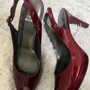 Stuart Weitzman Burgundy Patent Leather Heels